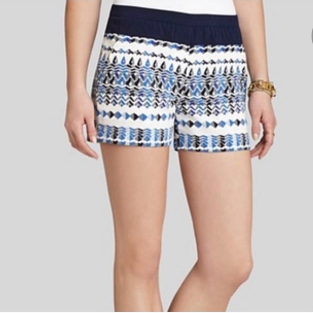 BCBG Blue and White Teagan Patterned Women's Shorts